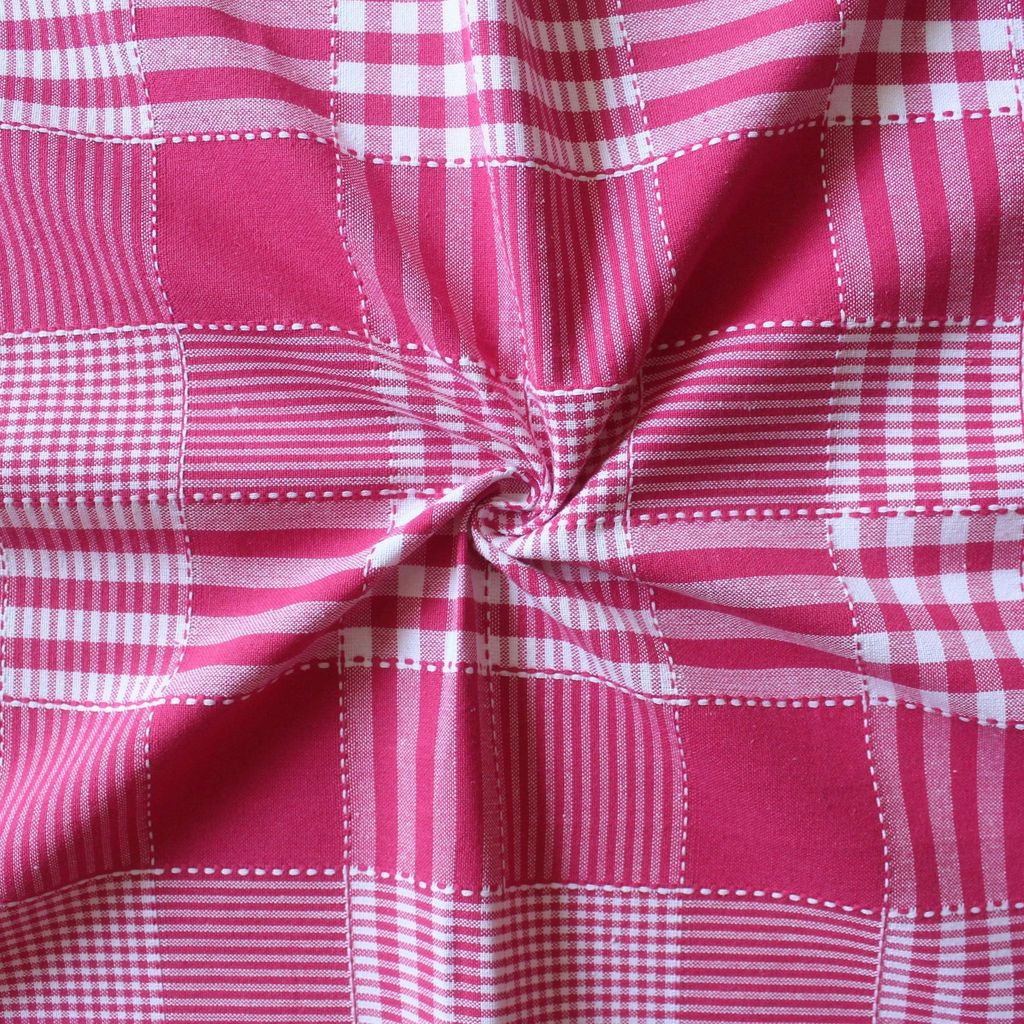 AIRWILL 100% Cotton Checkered Pattern 2 Seater Square Table Cover Sized, 36x36 inches (Pink, Pack of 1) view 2
