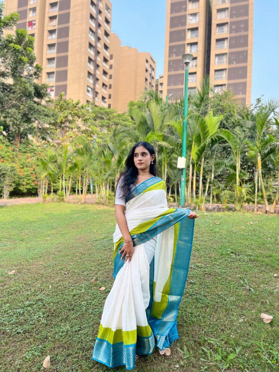 Dola Silk Saree with Jacquard Border view 2
