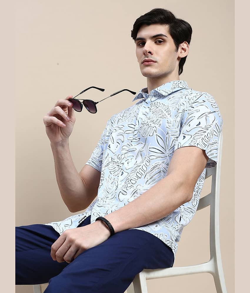 Showoff Cotton Blend Regular Fit Printed Half Sleeves Men's Casual Shirt - Blue ( Pack of 1 ) view 2
