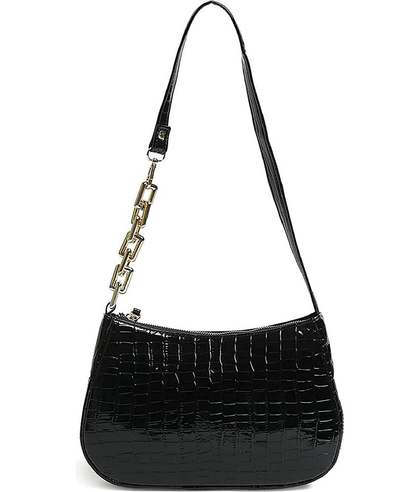 Lychee Bags - Black PU Sling Bag view 2