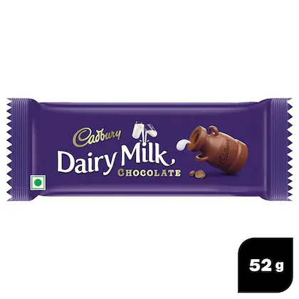 Cadbury Dairy Milk Chocolate Bar 52 Gms