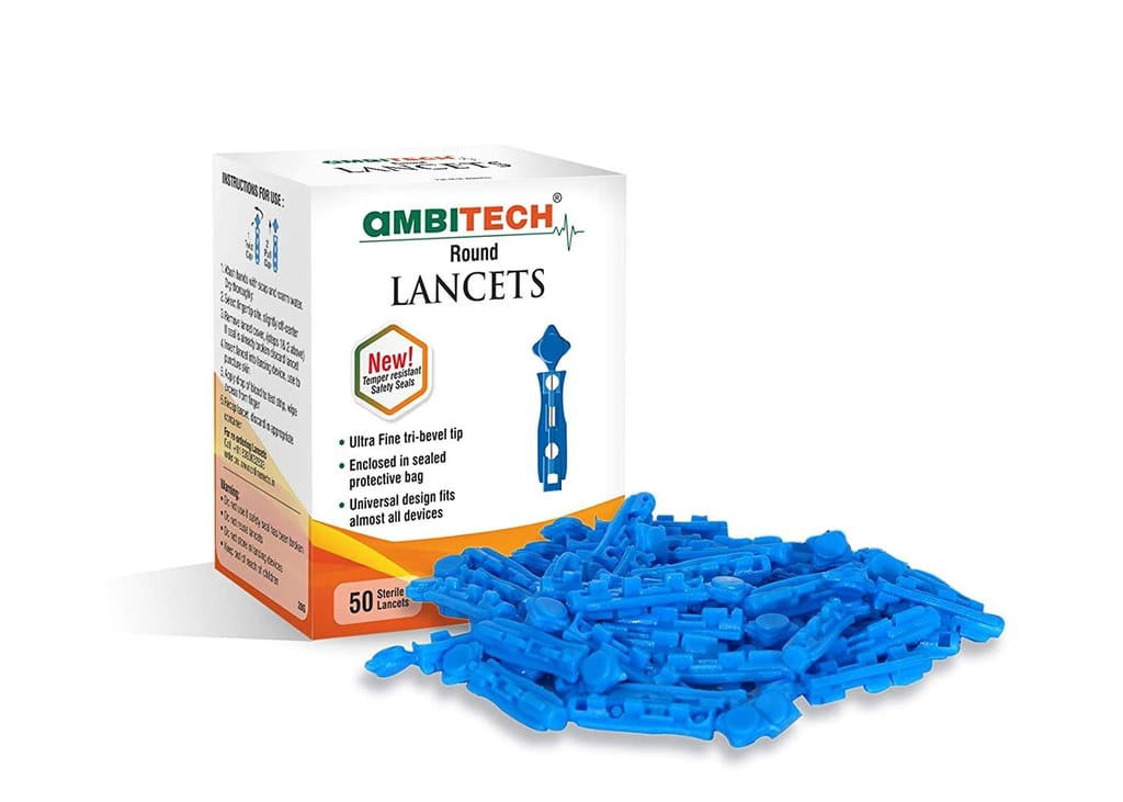 DR. MOREPEN BG-03 Test Strips with Ambitech 50 Round Lancets Combo (No Glucometer) view 2
