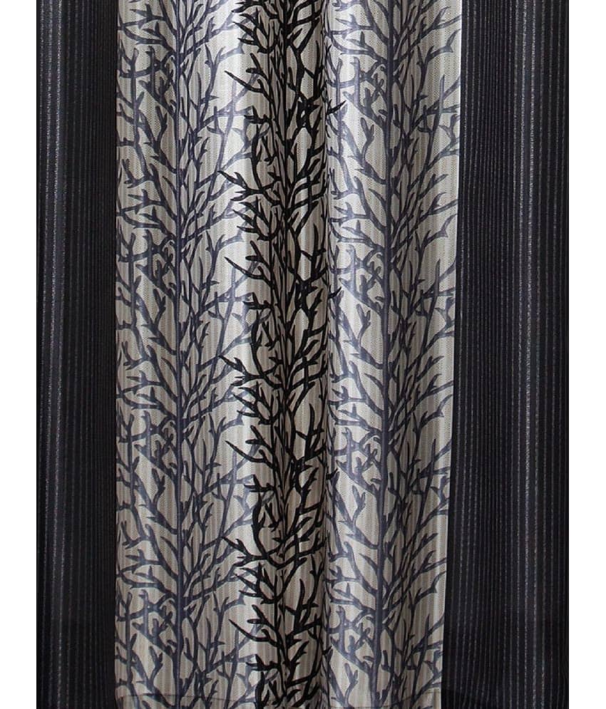 Home Sizzler Set of 2 Window Blackout Room Darkening Eyelet Polyester Curtains Multi Color view 2