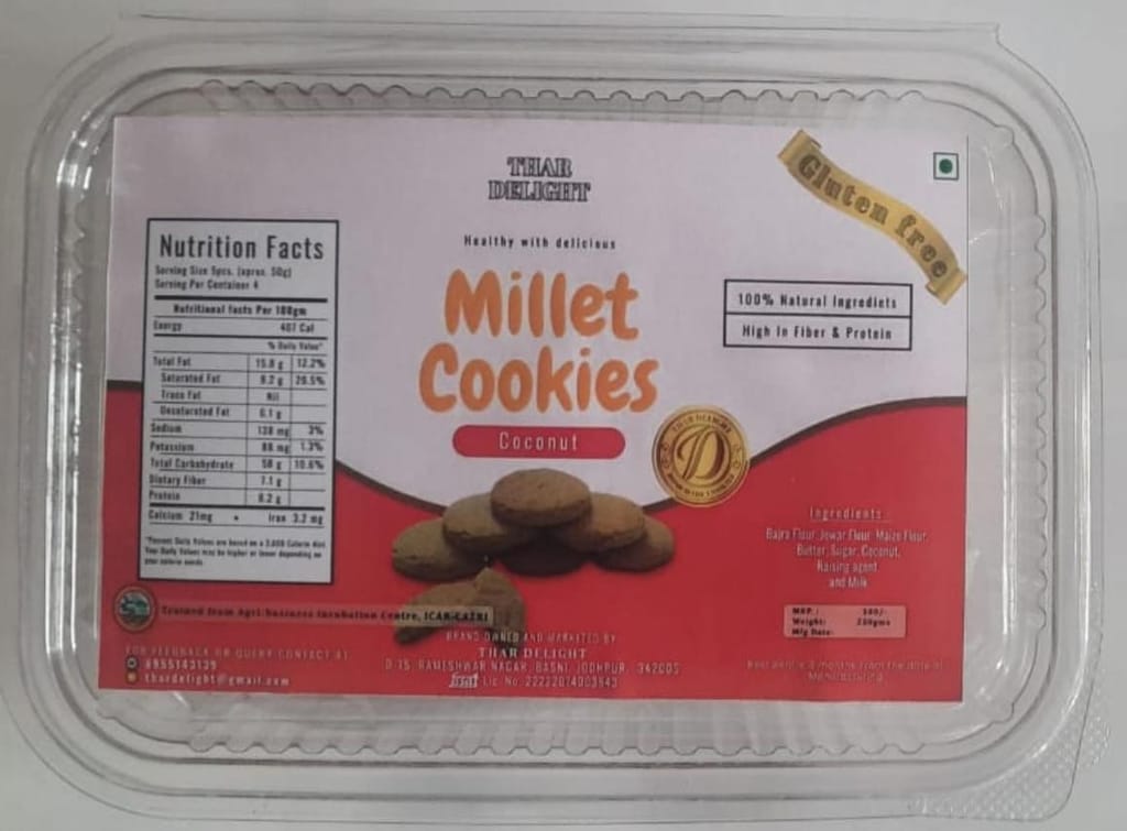 Ruchika lila; Gluten free jowar bajra coconut cookies made with desi ghee