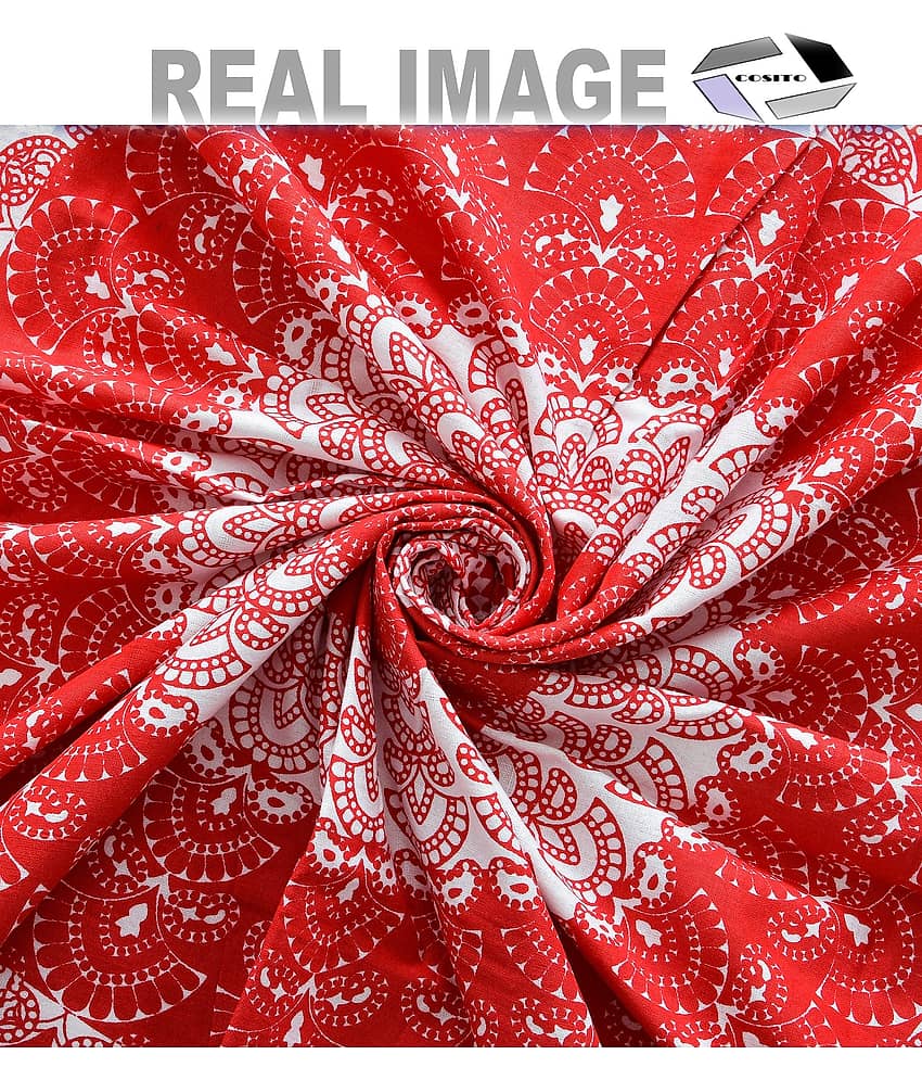 Cosito Cotton 1 Double Bedsheet with 2 Pillow Covers ( Red ) view 2