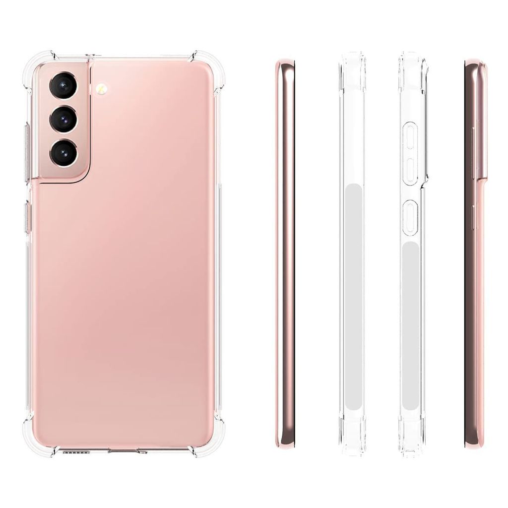 USTIYA for Samsung Galaxy S21 FE Case Clear TPU Four Corners Cover Transparent Soft funda view 2