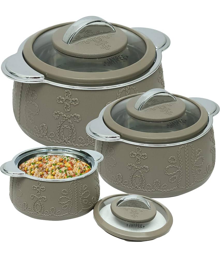 Jaypee Beige Plastic Serve Casserole ( Set of 3 , 4000 mL ) view 2