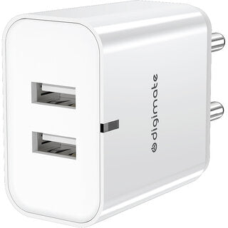 Digimate Quick Dual Port Charge 15W Wall Charger With Type C Cable (White-DG-ADP-1002) view 2