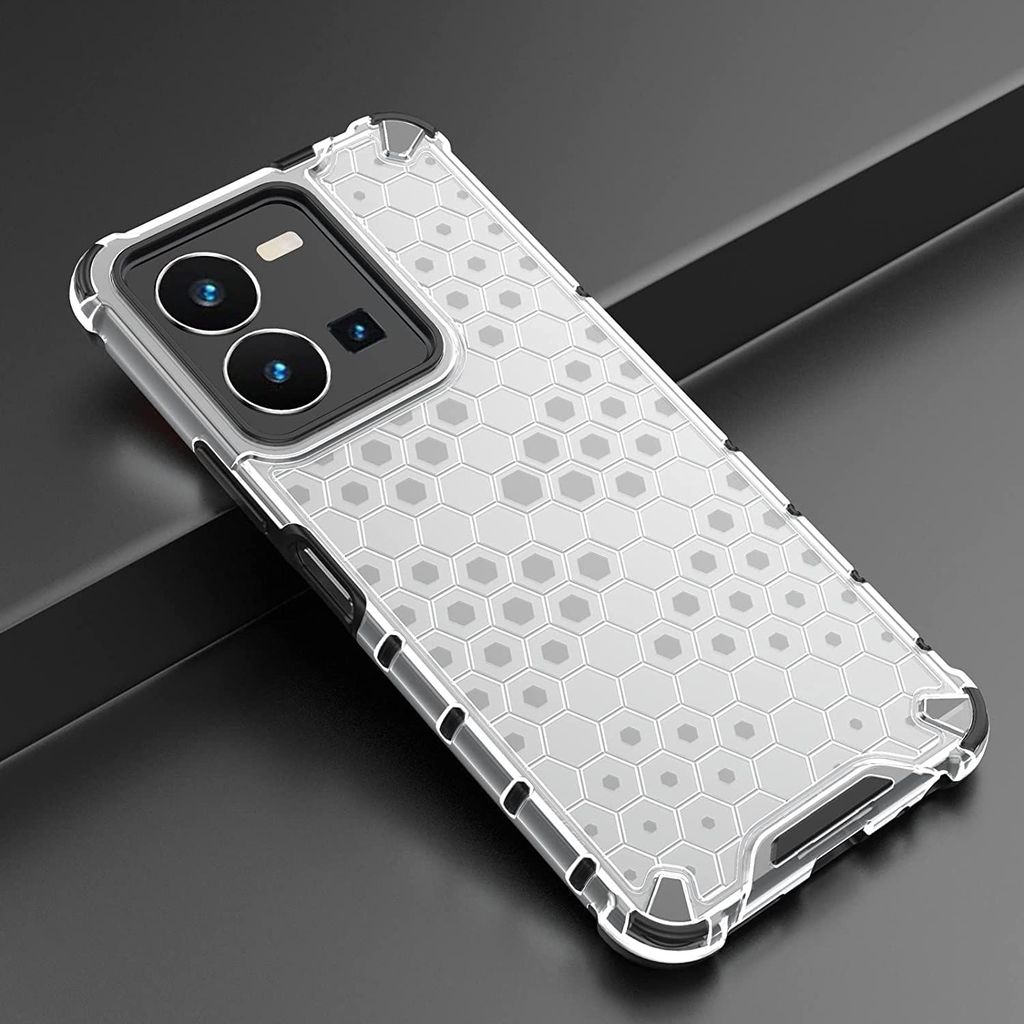 Faircost for Vivo Y35 Hybrid Shockproof Back Cover Hard Outside Soft Inside- (Polycabonate::Transparent) view 2