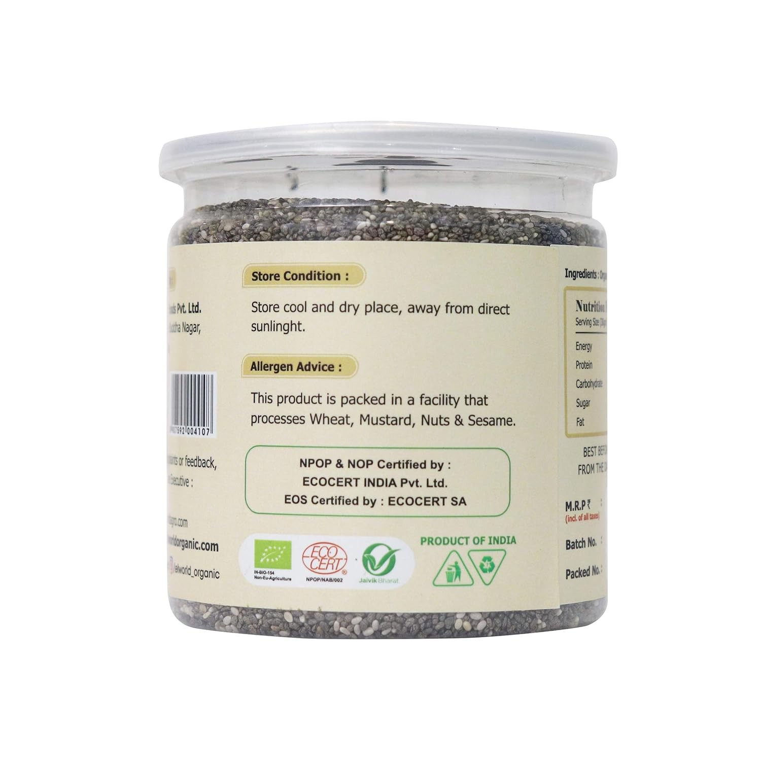 Elworld Agro & Organic Food Products Chia Seeds 300g view 2