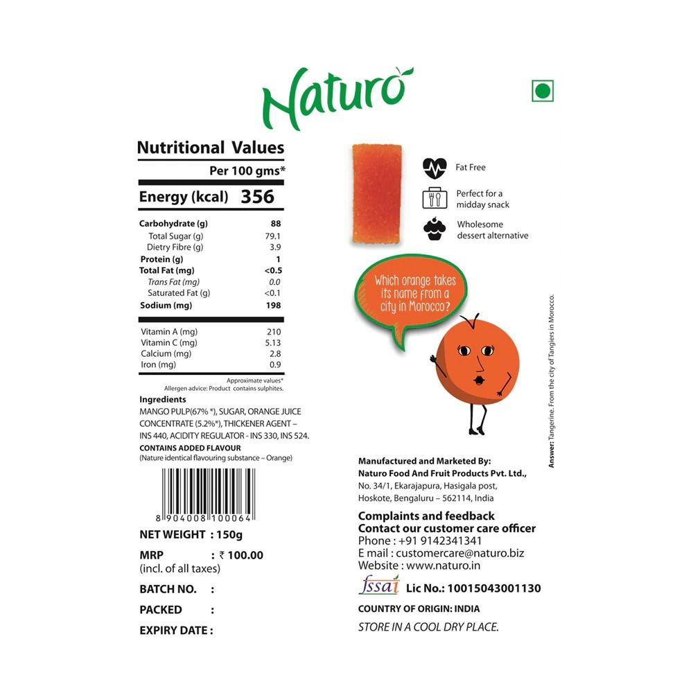 Naturo Orange Fruit Bites Stand Up, 150 gm view 2