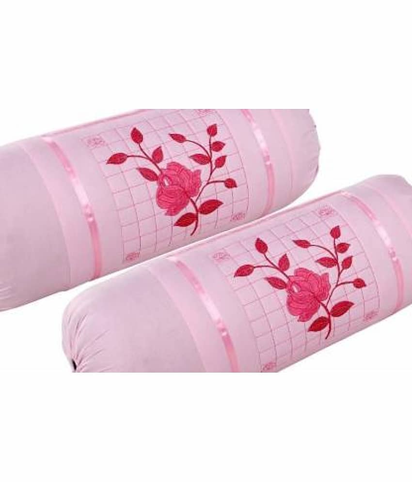 MAHALUXMI COLLECTION - Pack of 2 Microfibre Embroidered Standard Size Pillow Cover ( 78.74 cm(31) x 40.64 cm(16) ) - Maroon view 2
