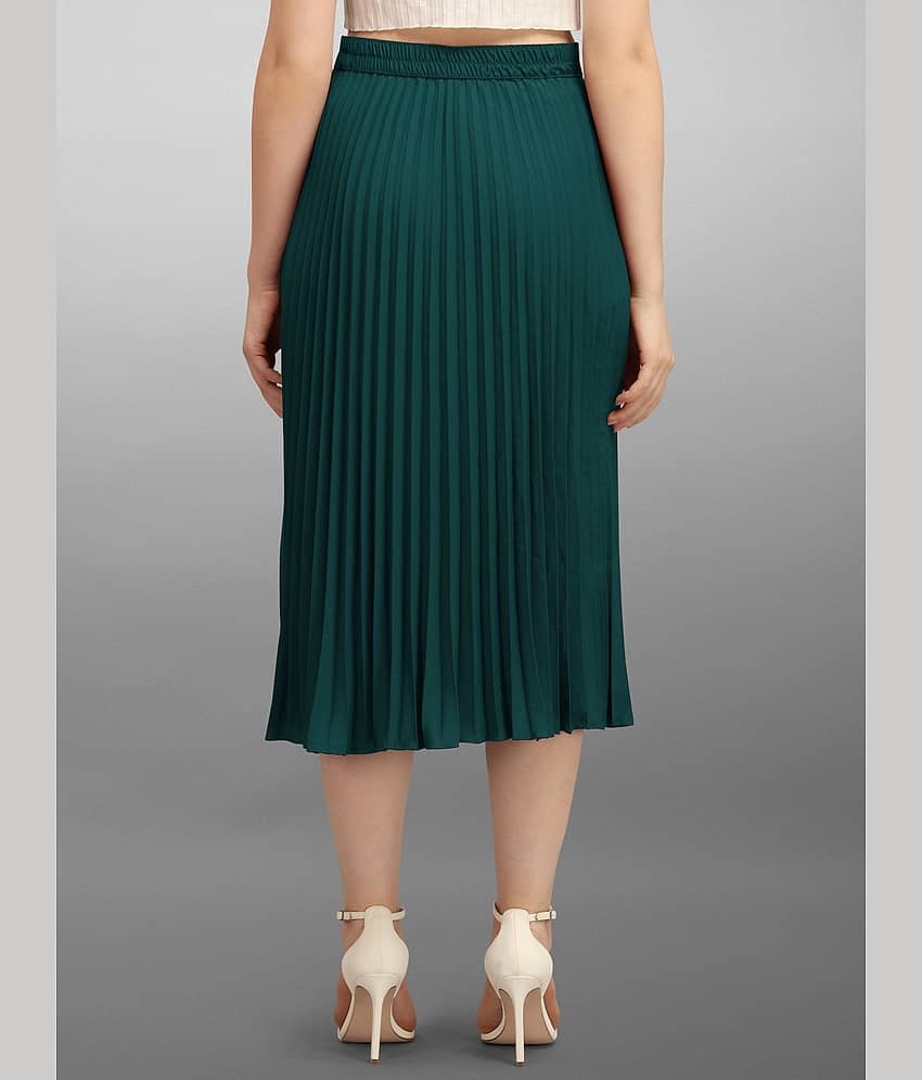 KZULLY - Green Crepe Women's Flared Skirt ( Pack of 1 ) view 2