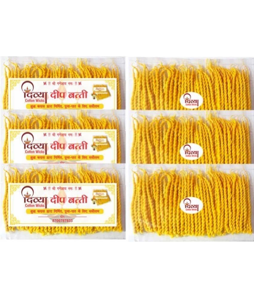 Long Cotton Wicks Twisted Diya Batti 400 Pieces (Pack of 6) view 2