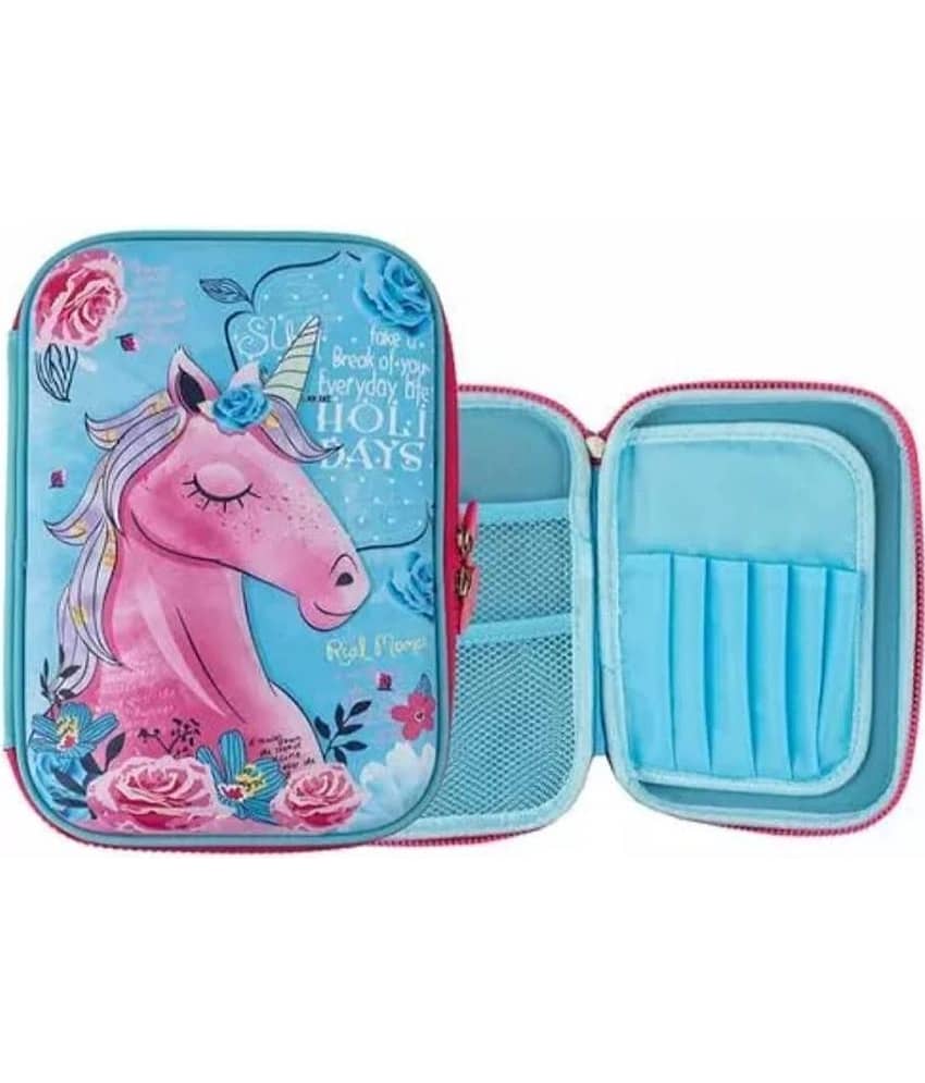 2357 YESKART-Premium Stylish Unicorn Owl Print Large Capacity Hardtop EVA Pencil Case Organizer School Kids Girls Women Pen Holder Pouch Multipurpose MULTICOLOUR view 2