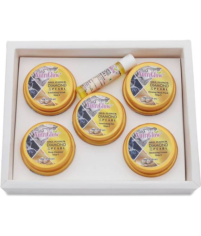 NutriGlow Platinum Diamond Gold and Pearl Facial kit 6-Pieces Skin Care Set, 260gm view 2