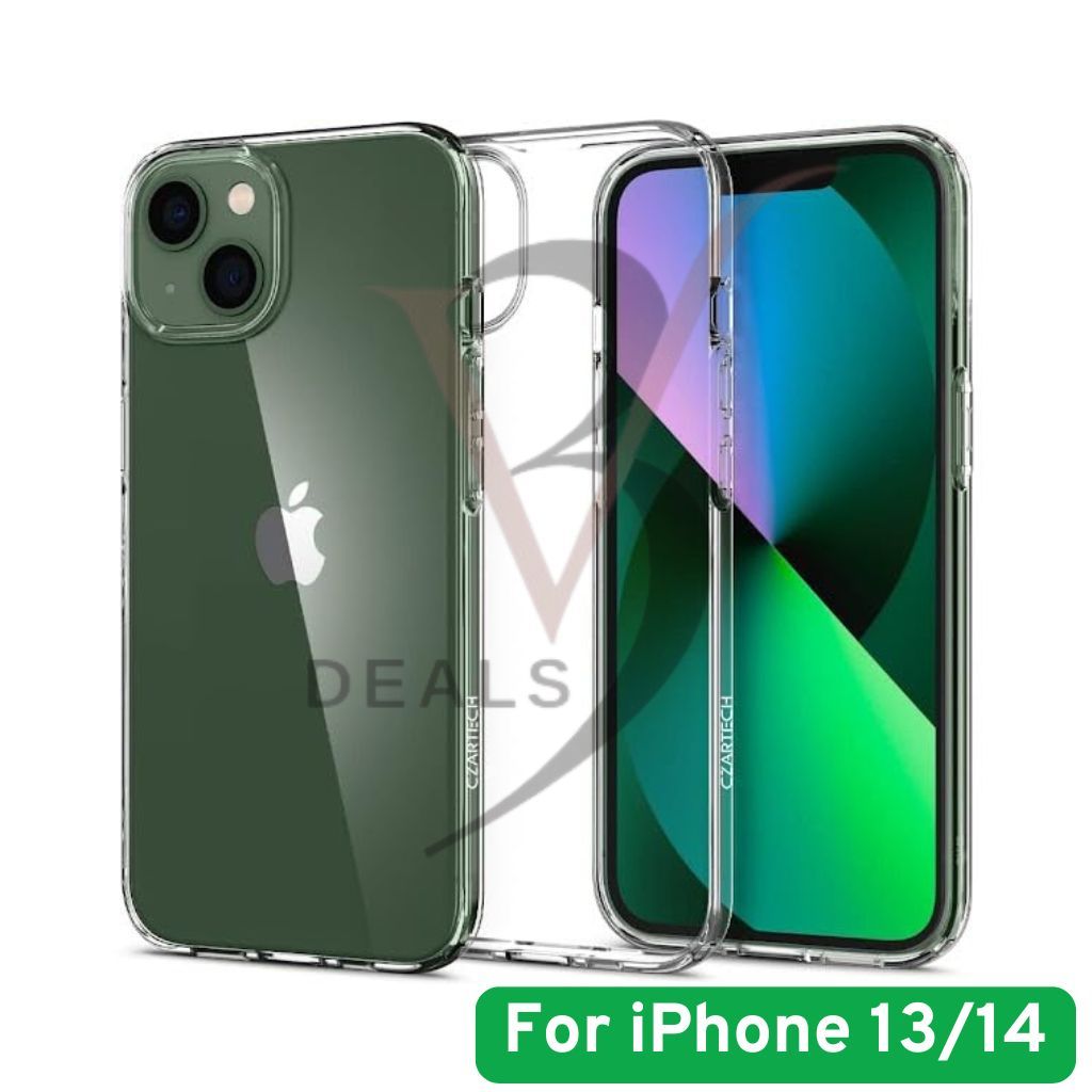 V3Deals Crystal Clear Hard Back Case Compatible with iPhone 14 & iPhone 13 | Shockproof Transparent Scratch Resistant Slim Cover with Reinforced Corner Protection | Clear (iPhone 13/14) view 2