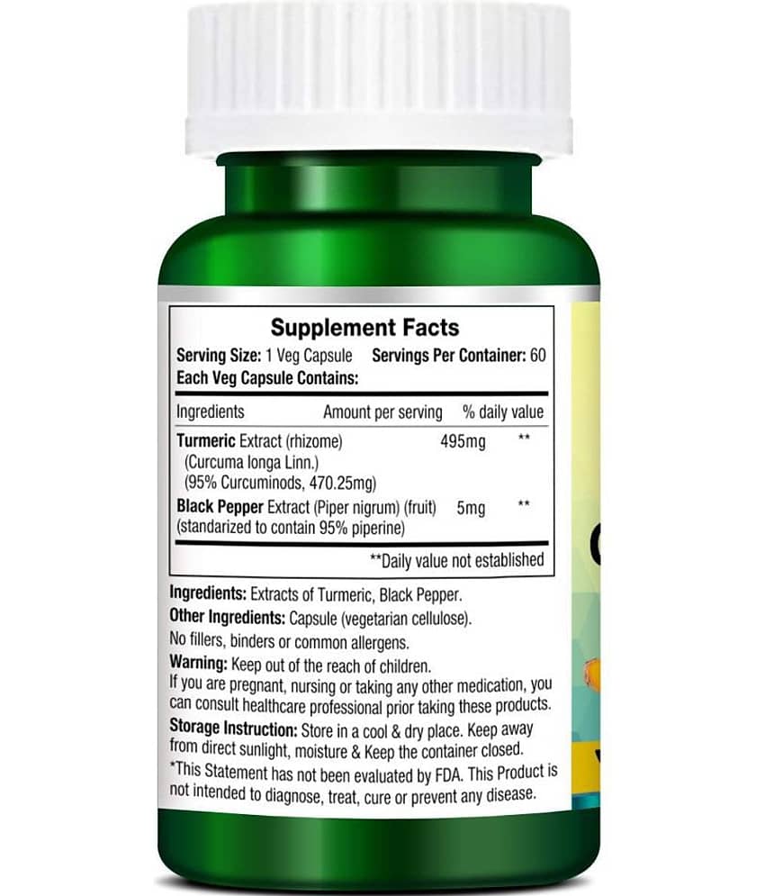 Morpheme Remedies Turmeric Curcumin 95% Curcuminoids-500mg Extract - Capsule 60 no.s view 2