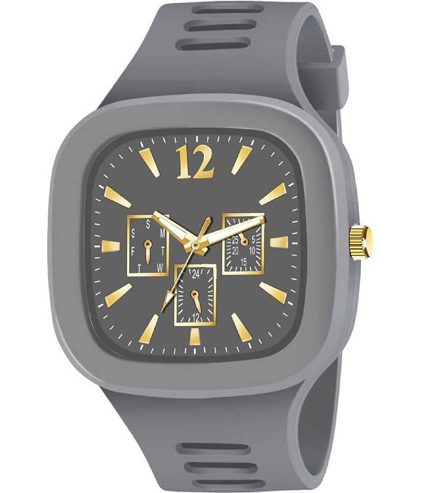 Hala MILLER-GREY-CHRONO Silicon Analog Men's Watch