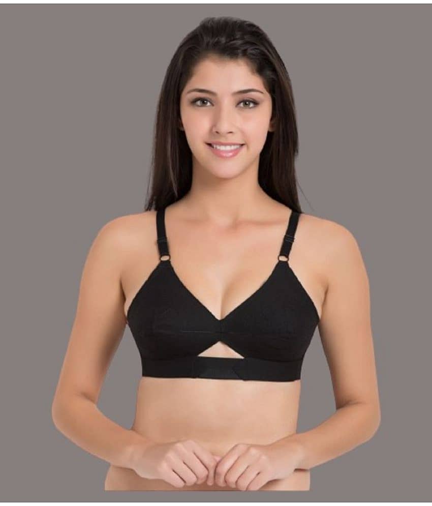 Desiprime - Black Cotton Non Padded Women's Everyday Bra ( Pack of 1 )