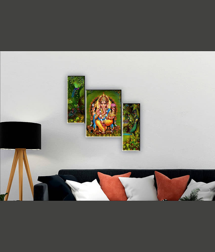 Saf Ganesha modern art MDF Painting Without Frame view 2