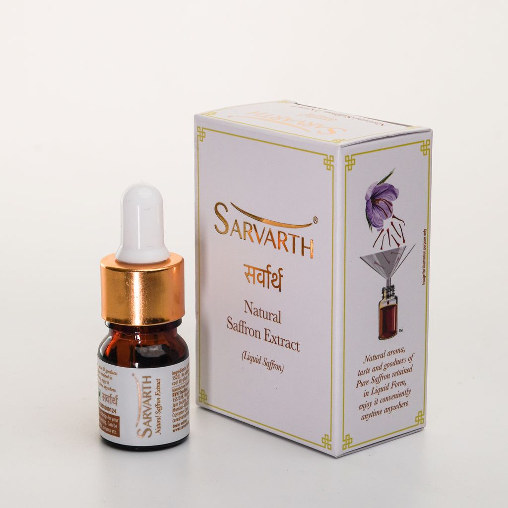 SARVARTH Finest A++ Grade 100% Natural Saffron Extract/Kesar Extract | For Food/Cuisine, Skin Care and Improved Health | Liquid Saffron 1 gm view 2