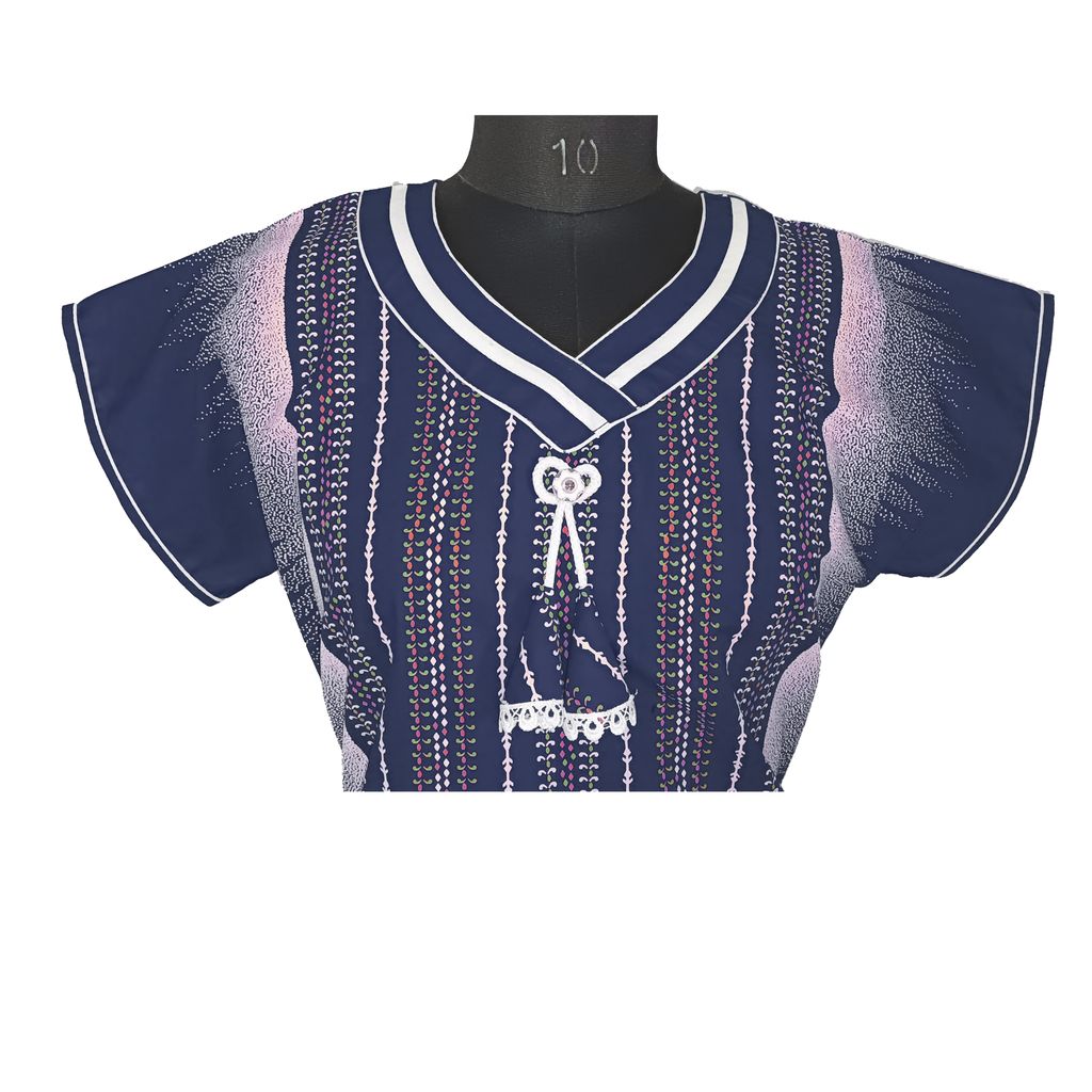 Nandini pure cotton lining print v neck xl size multi colour fancy nighty for women view 2