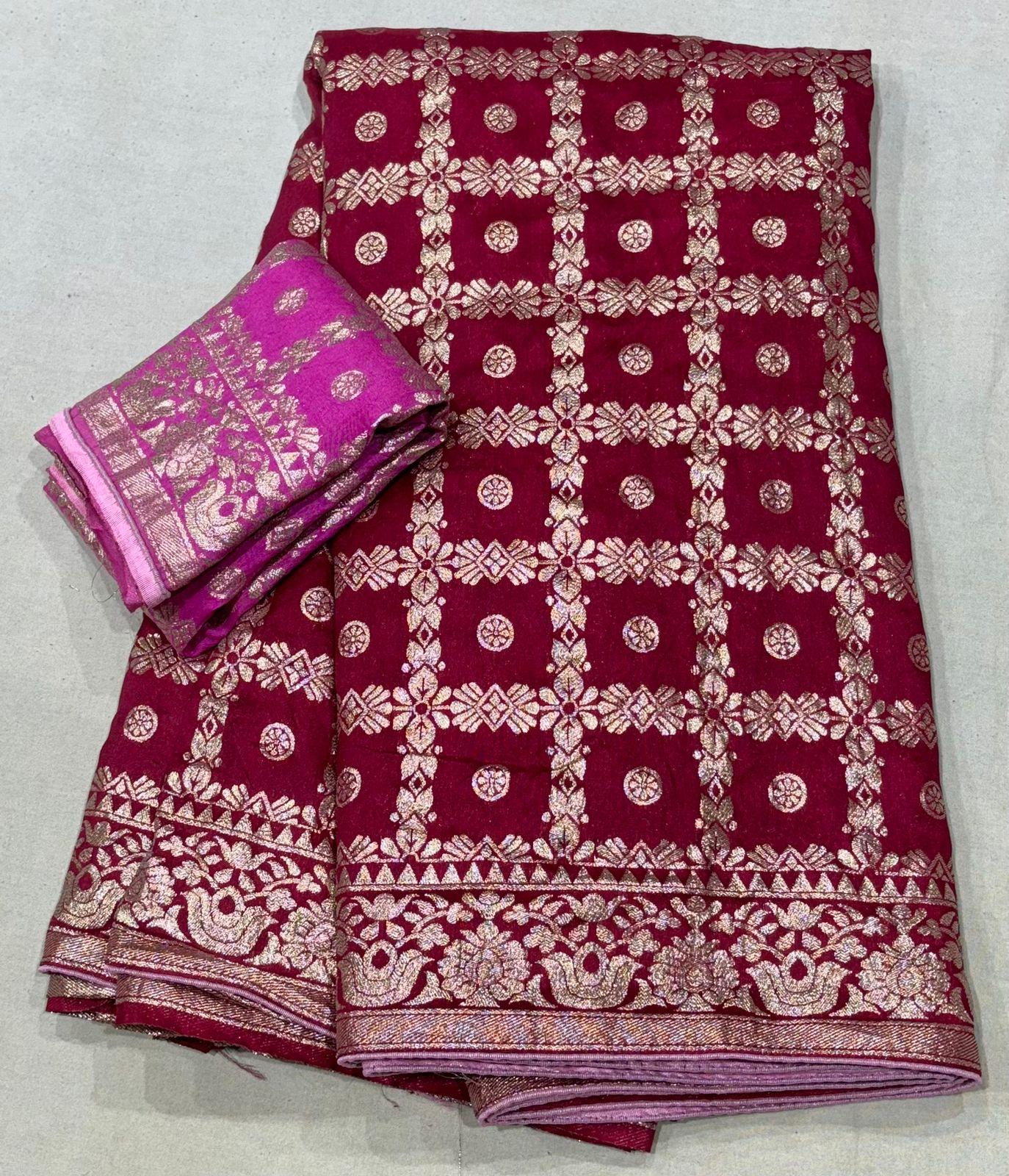 Dola silk fabric with 2side havi zari border Sarees