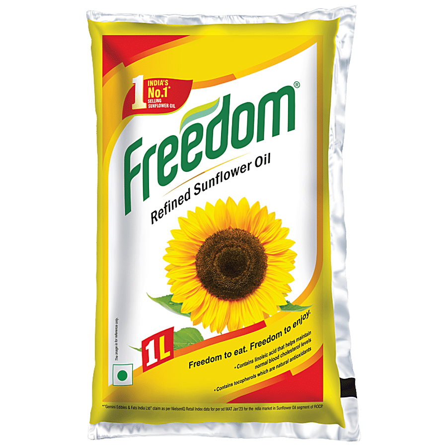 Freedom Refined Oil, Sunflower, 1 L Pouch view 2
