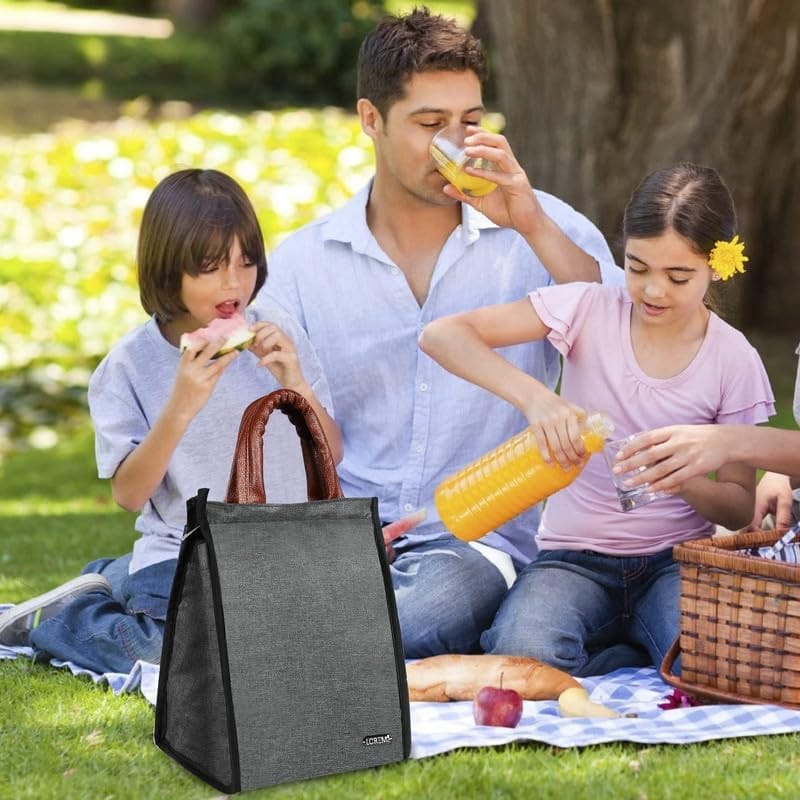LOREM Linen Bliss: Textured Insulated Tiffin Bag/Lunch Bag view 2