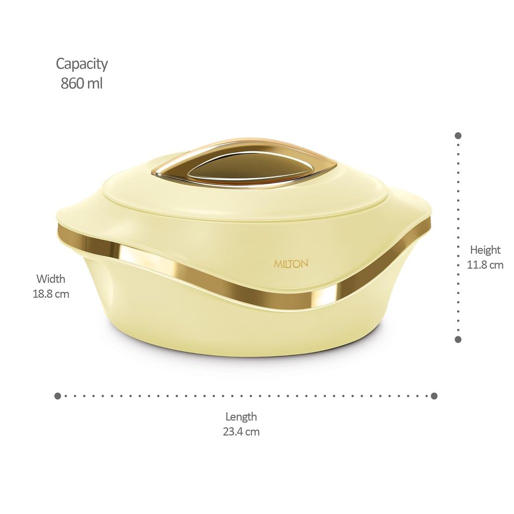 MILTON Pearl 1000 Inner Stainless Steel Casserole, 860 ml, Ivory view 2