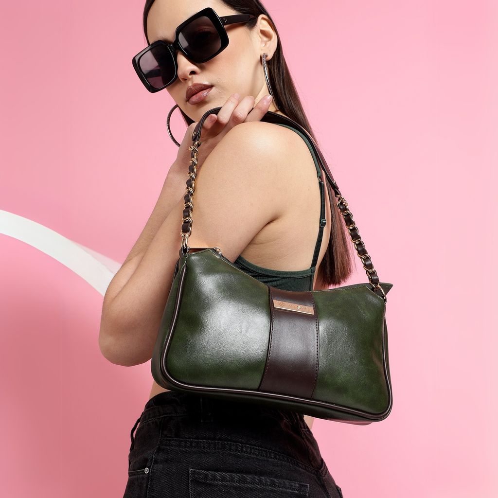 VISMIINTREND Women Handbag | Pu Leather Satchel Bag | Crossbody Sling Bag with Detachable Adjustable Strap | Evening Party Handbag | Solid Half Moon Style | Bags view 2