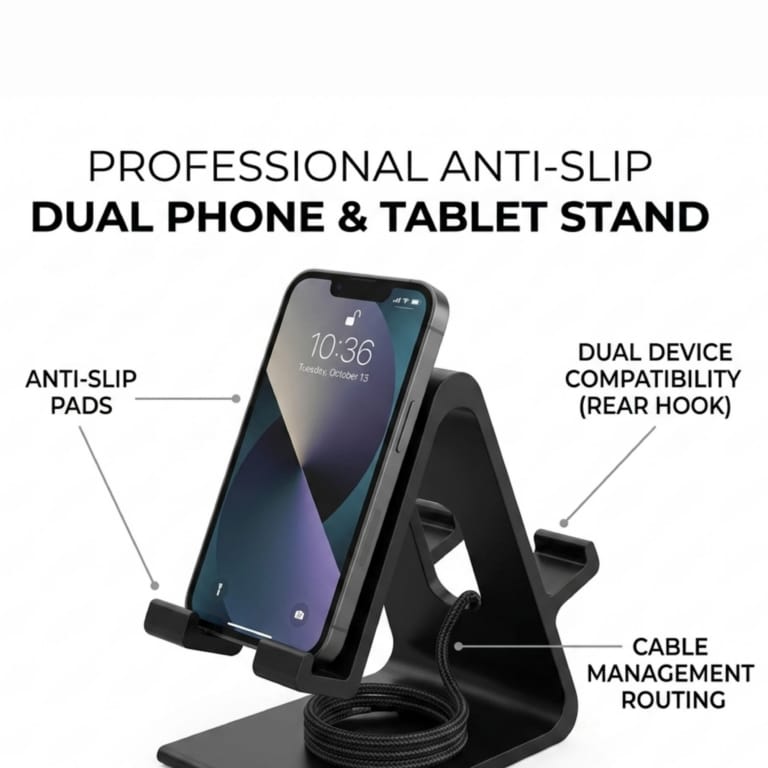 ARmaxtronics – Universal Mobile Stand Durable Fiber Tablet Holder for Desk | Fiber Material view 2