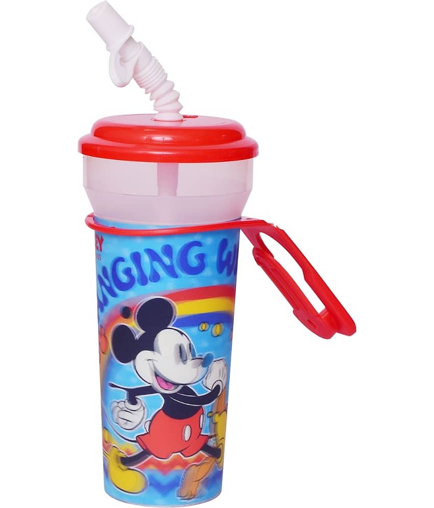 Gluman Disney Mickey Cartoon Character Printed Sipper Bottle for Girls I Leak Proof, 100% Food Grade| BPA Free | Recyclable/Reusable | Spout Lid 350ml (Pack of 3) view 2