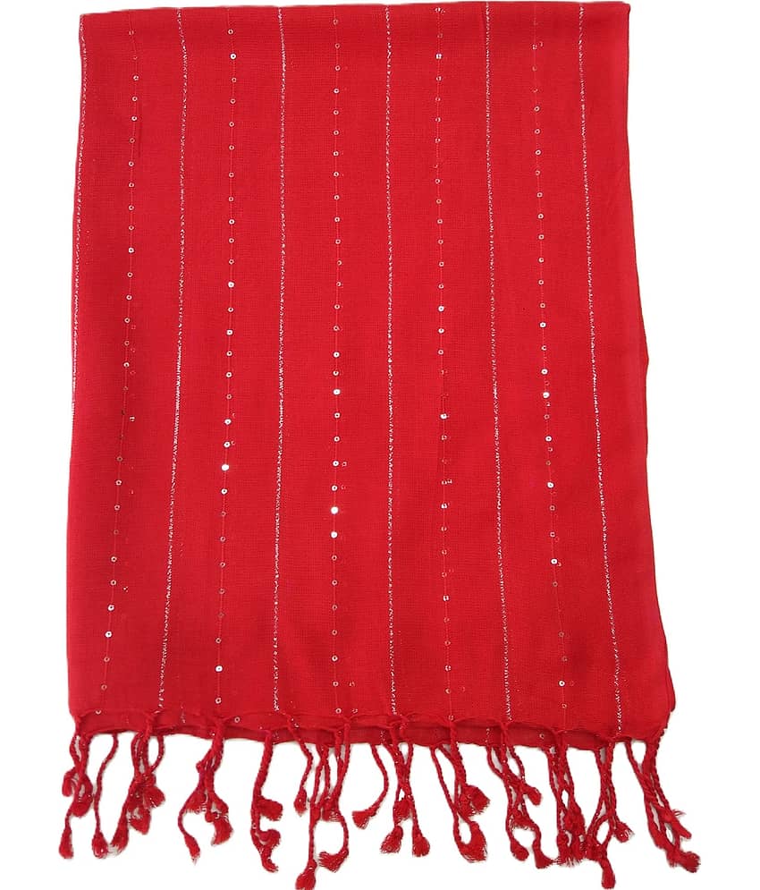 JVNINE Red Viscose Women's Stole ( Pack of 1 ) view 2