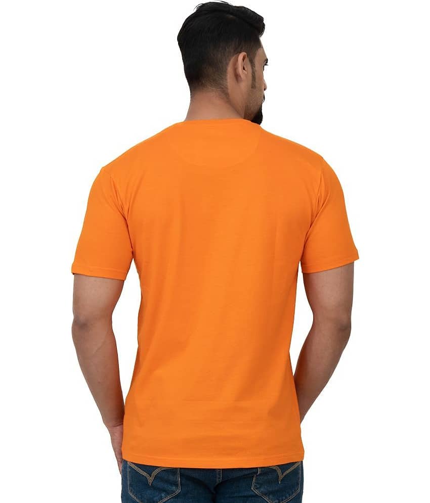 Cotstyle Pack of 1 Cotton Regular Fit Men's T-Shirt ( Orange ) view 2