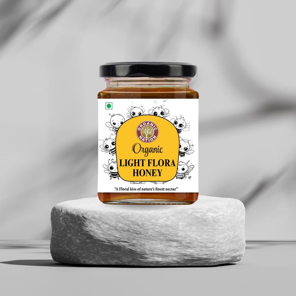 Organic Nation Light Flora Honey | Raw & Unprocessed | Natural Wildflower Honey | Rich in Antioxidants | No Added Sugar | 325g view 2