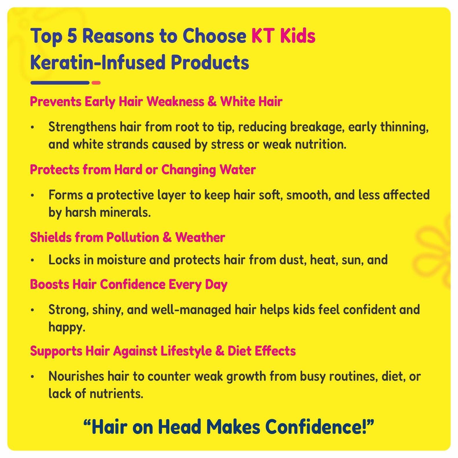 KT Kids Haircare Trio Combo – Gentle Cleansing Shampoo for Boys, 3–7 Years + Conditioner/Protein Haircare Cream + Hair Leave-In Serum - 500ml view 2
