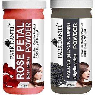 PARK DANIEL Pure & Natural Rose Petal Powder & Kalonji(Black Cumin) Powder Combo Pack of 2 Bottles of 100 gm (200 gm ) (200 ml) view 2