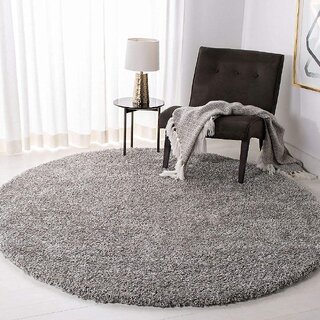 GALLERY HOME Silky Smooth Anti-Skid Shaggy Round Carpet with 2 inch Thickness (9 x 9 Round, Grey A2) view 2