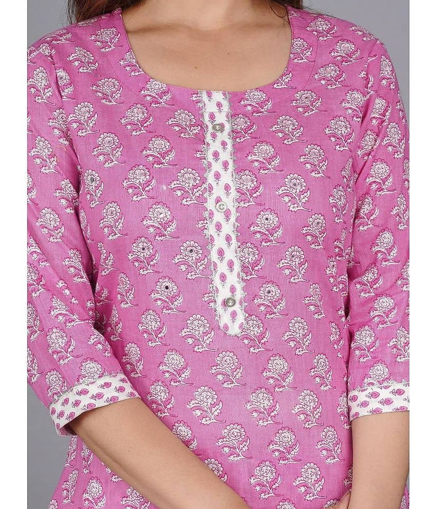 Mishree Collection - Turquoise Straight Cotton Women's Stitched Salwar Suit ( Pack of 1 ) view 2