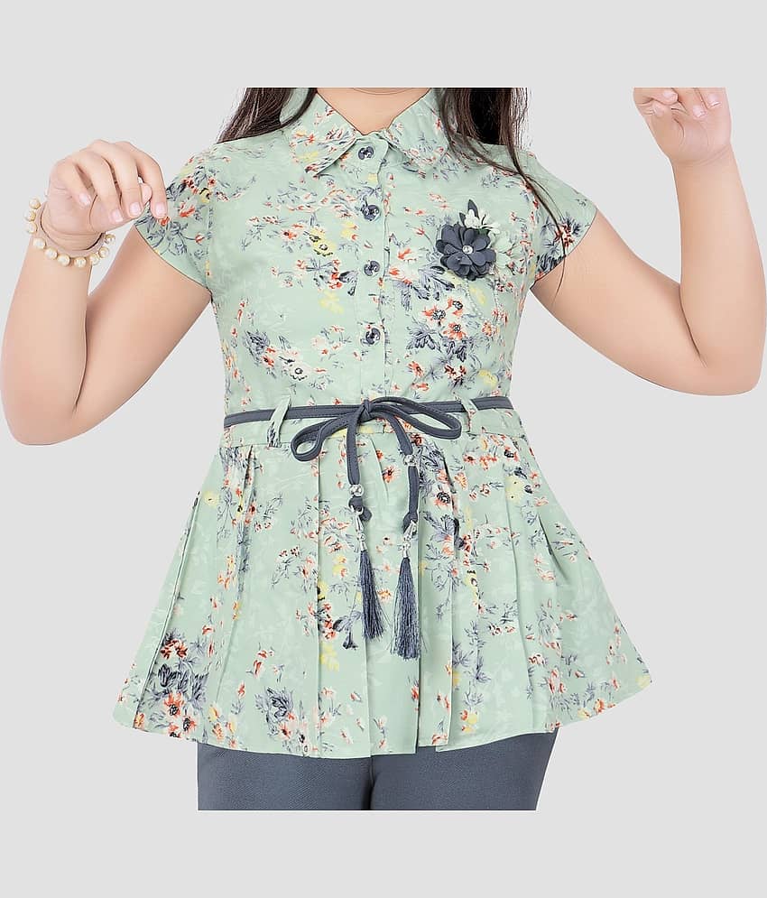 Cherry Tree Pack of 1 Girls Cotton Blend Top With Capris ( Black ) view 2