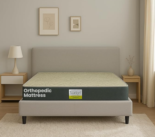 Starlon Orthopedic Foam Mattress | Dual Comfort Design | Spine Alignment | 5- Years Warranty | Medium Firm | 3 Layered Orthopedic Mattress | King Size (72x84x4 Inches)