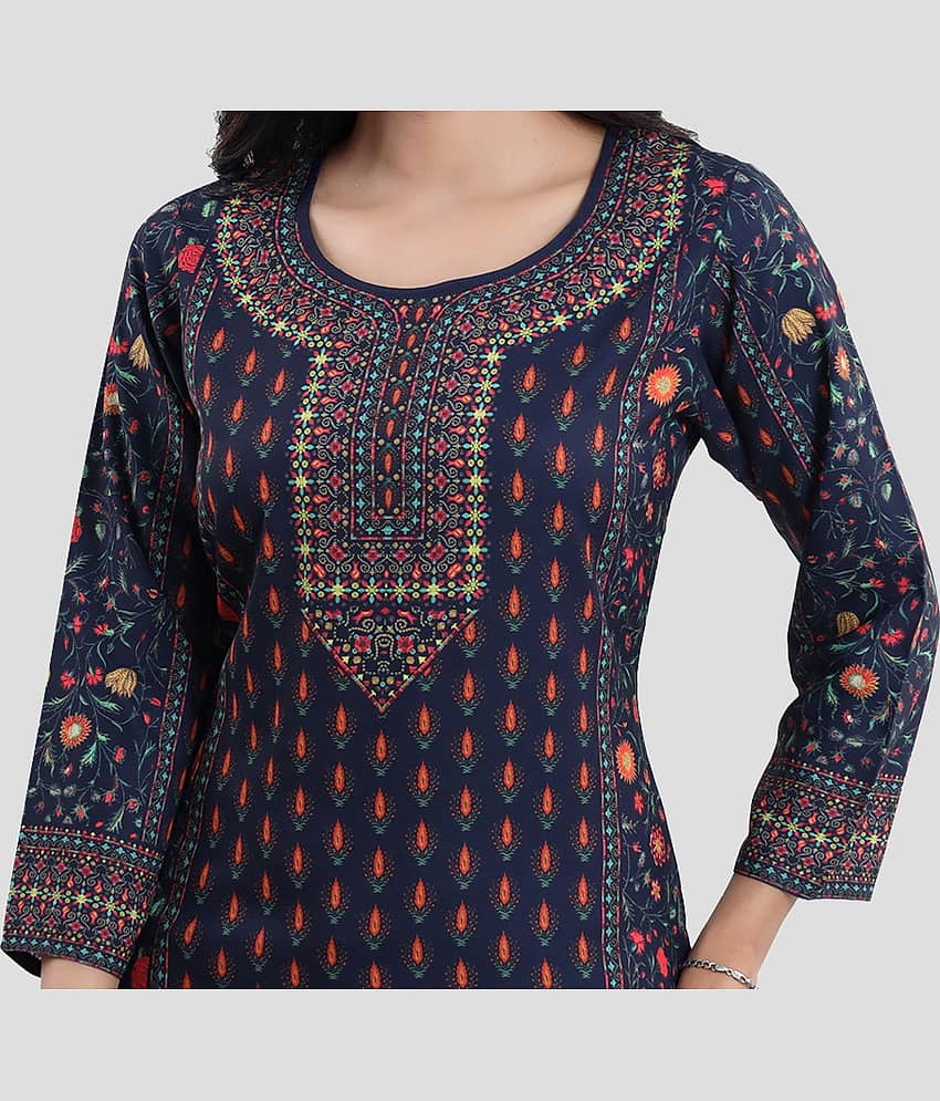 Meher Impex - Blue Crepe Women's Tunic ( Pack of 1 ) view 2