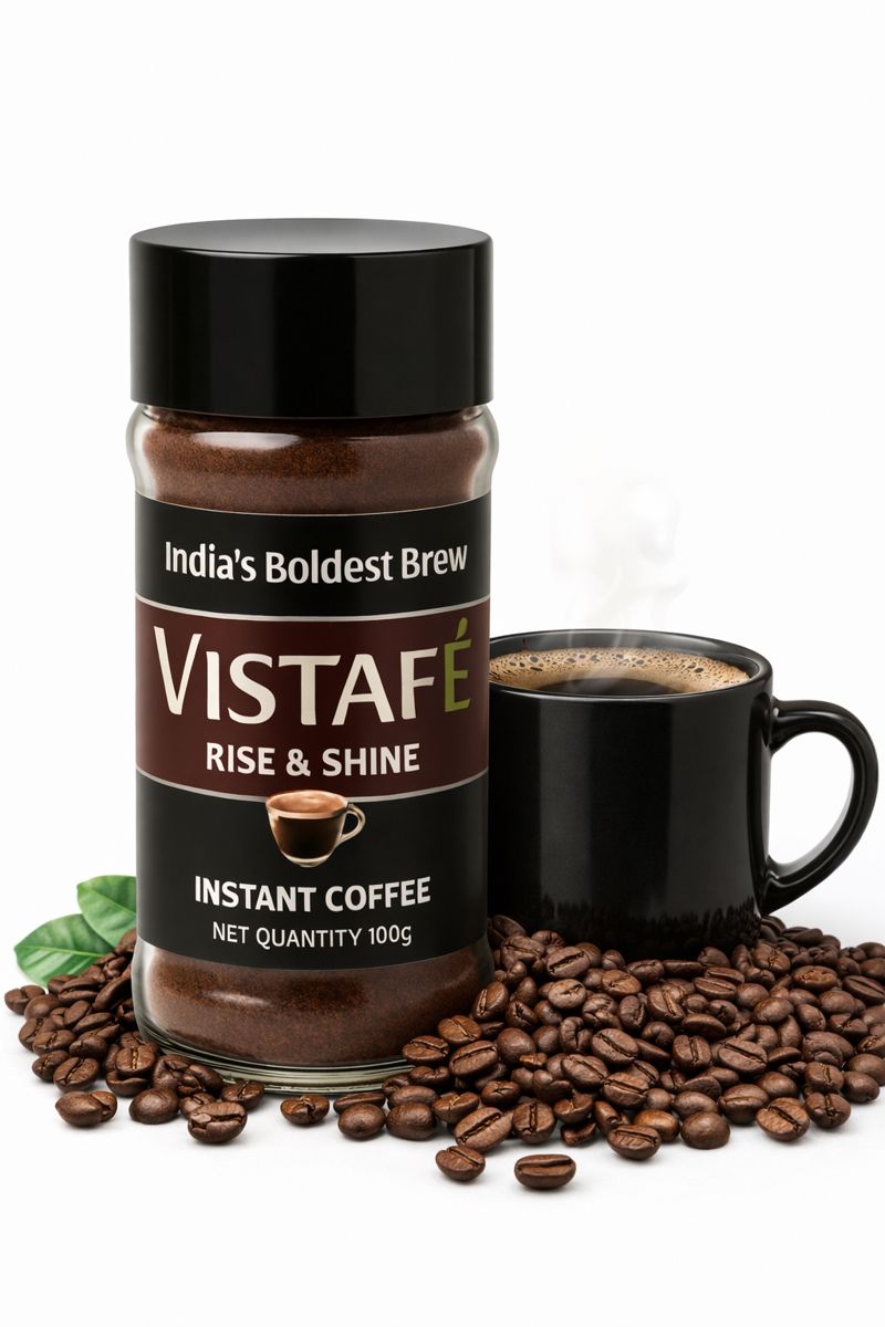 Vistafe Rise & Shine Pure Instant Coffee for Strong Energy