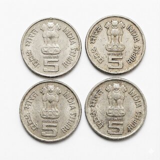 5 Rupees 4 Different Commemorative, India Old and Rare Coins view 2