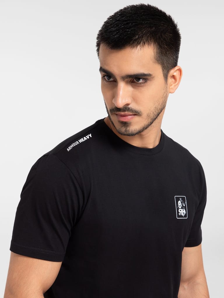 AH Black Round Neck (Cotton) view 2