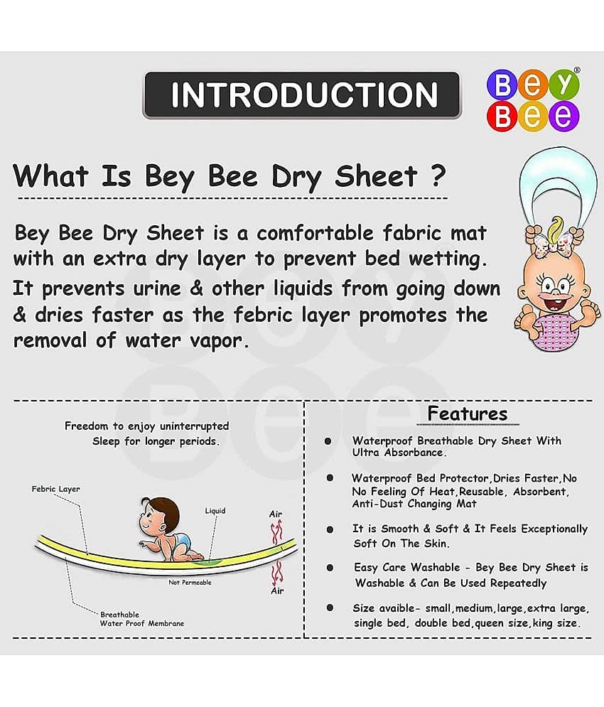 Beybee - Multi-Colour Laminated Bed Protector Sheet ( Pack of 2 ) view 2