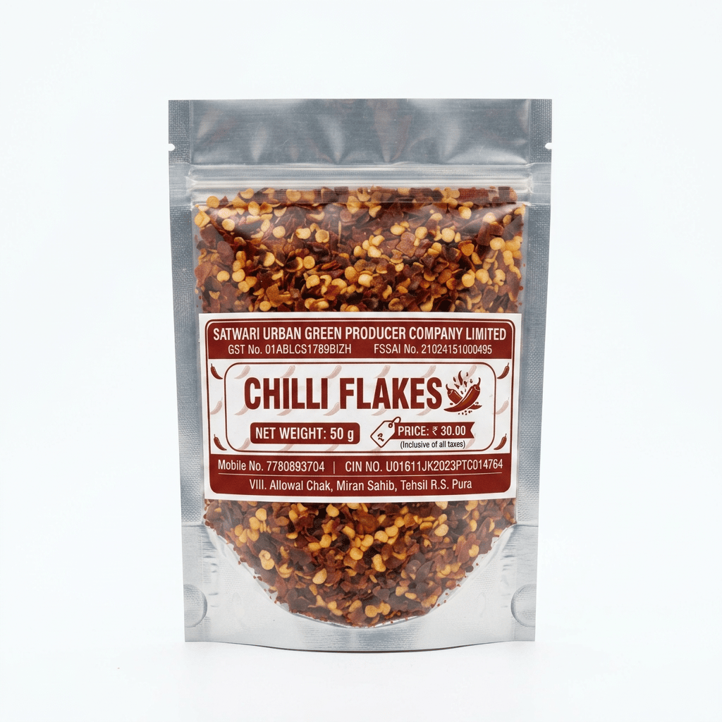 Premium Chilli Flakes – Satwari Urban Green 50 gram