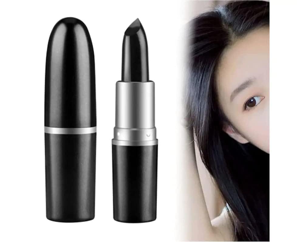 L-DA Lipstick Shape Hair Color Dyeing Pen Hair Pure Hair Color Dyeing Plant Hair Stick Temporary Hair Dye for Covering White Hair Hair Color Dye Pencil (Black) Pack of 1 view 2